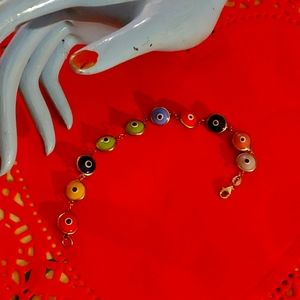 Sterling silver evil eye bracelet